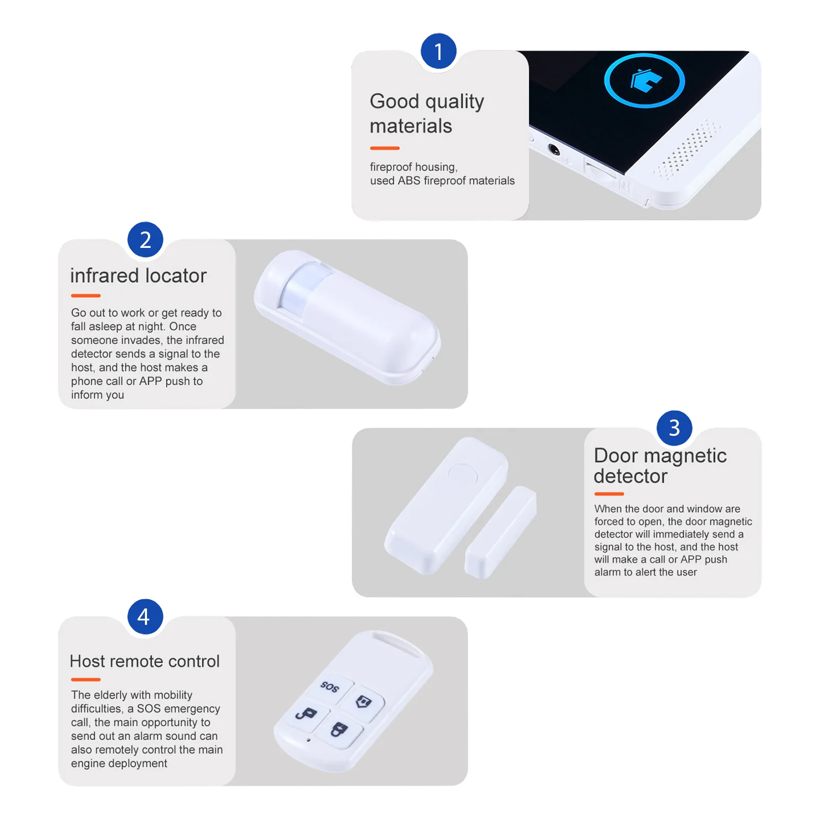 4G WiFi Wireless Home Alarm System DIY Smart Wireless Alarm System with TY APP Control 2.4-Inch TFT Color Screen Wired Siren EU