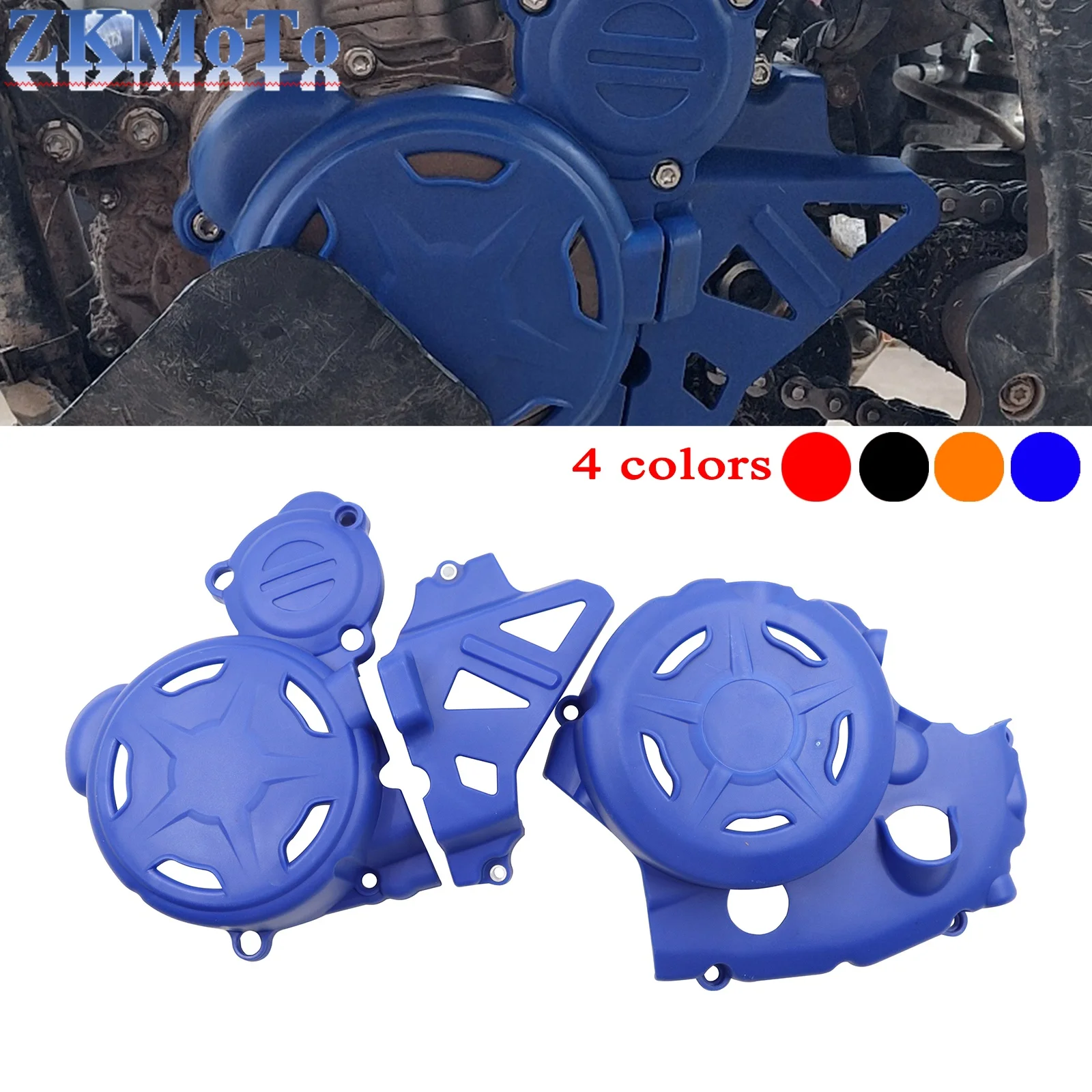 Motorcycle Engine Ignition Protector Clutch Guard Water Pump Cover For Loncin Engine YB300H For KEWS LC176FMN 4-Stroke Engine