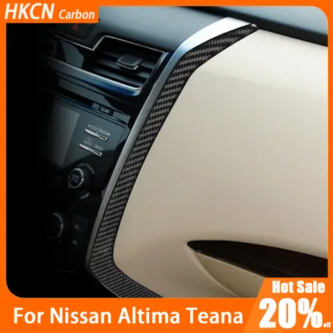 닛산 Altima 2013-2018 탄소 섬유 센터 콘솔 디스플레이 사이드 스트립 자동차 액세서리 인테리어 커버 트림 스티커 데칼