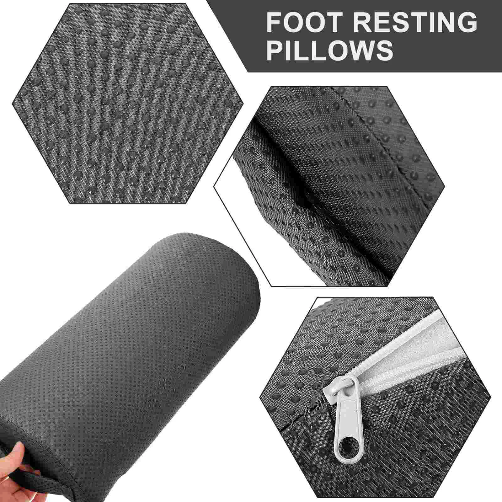 Foot Pillow Heel Protector Memory Foam Footrest Office Mat Wedge Pad Stool for Work Black Polyester Cotton Cushion