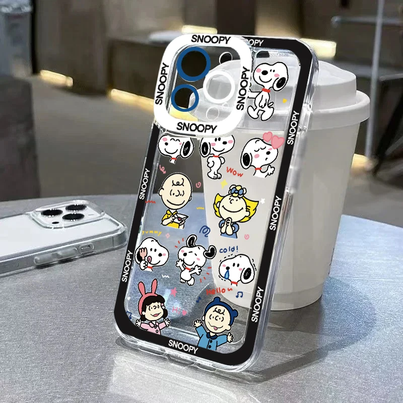 Süße Snoopy Cartoon klare TPU Y2K Hülle für Motorola Moto G32 G22 G53 G52 G30 Edge 40 Pro G71 G72 G73 G60 G60S G9 Play Plus Cover