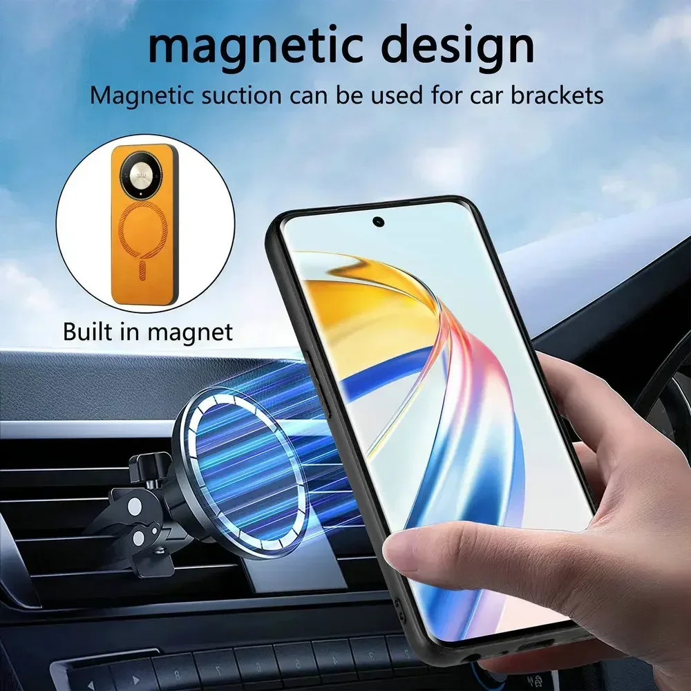 Honor Magic 8 7 Pro 6 Lite 5G Luxury Case Leather Back Panel for  Honor Magic7 Pro Case Phone Magic6 8 Pro Magnet Cover