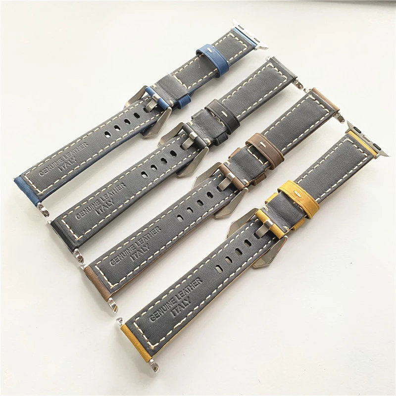 Suitable for Apple Watch strap serises 9/10 strap Crazy Horse Brown pattern bracelet 38mm 42mm 49mm