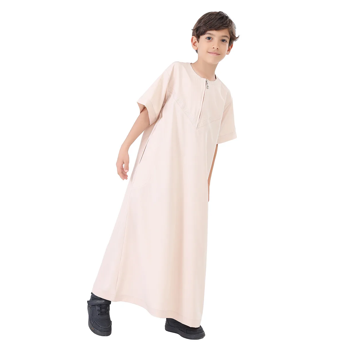 Boys Middle Eastern Traditional Thobe Kaftan Ramadan Muslim Arab Dubai Malaysian Kids Clothing Jubba Thoub Eid Daffah Dishdasha