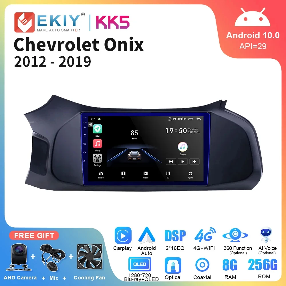 

EKIY KK5 автомобильный радиоприемник Android стерео для Chevrolet Onix 2012-2019 мультимедийный видеоплеер навигация GPS Carplay FM Запись приемник