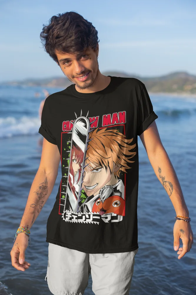 Denji T-Shirt Anime Dark Chainsaw Man Makima Power Unisex Shirt Soft Tee