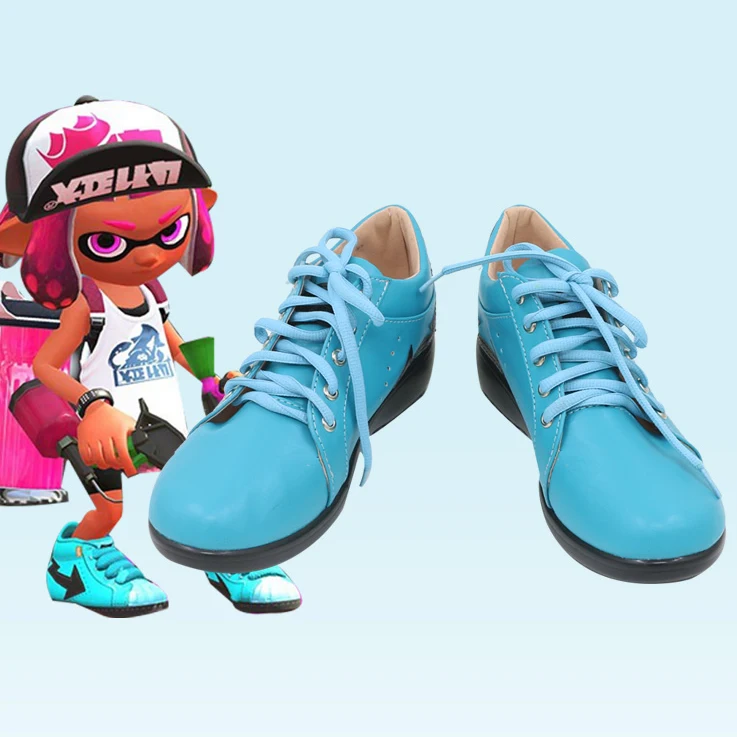 

Splatoon 2 Protagonist Inkling Girl Cosplay Blue Lace-up Shoes C006