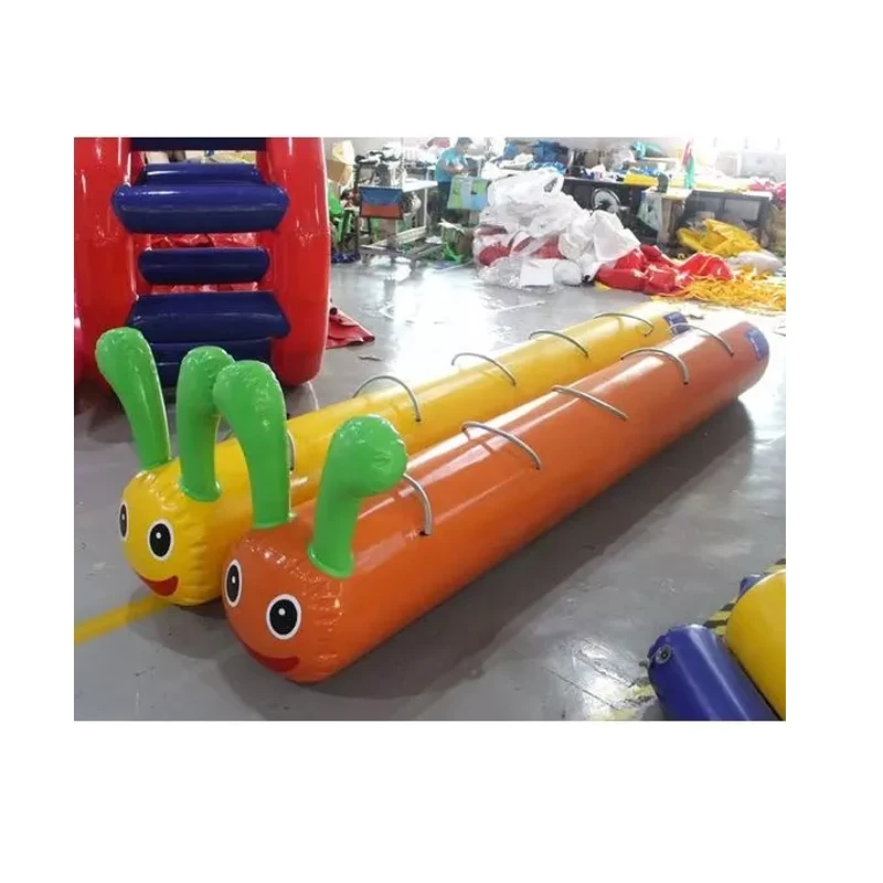 Hot sale interactive team building inflatable water park toys inflatable water caterpillar Racing Tube ride game