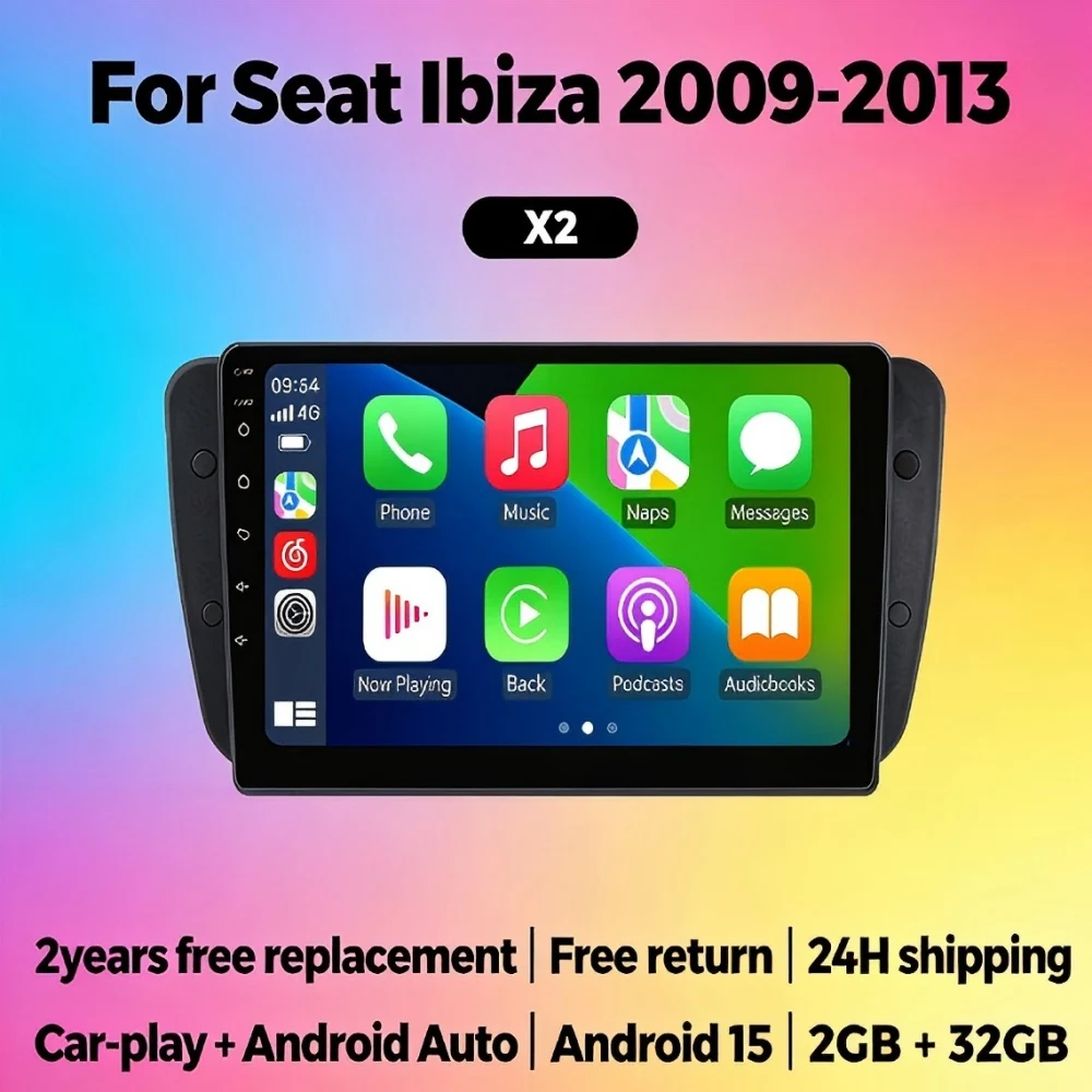 

Автомагнитола MEKEDE Android 15, 2 DIN, для Seat Ibiza MK4 6J 2008-2015, стереоплеер, мультимедийный дисплей, GPS