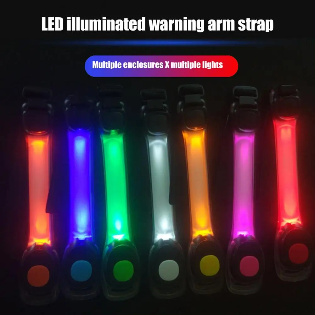 Brazalete con luz LED para deportes al aire libre, banda de seguridad luminosa intermitente, ajustable, para caminar de noche, correr, montar, correa para el brazo brillante