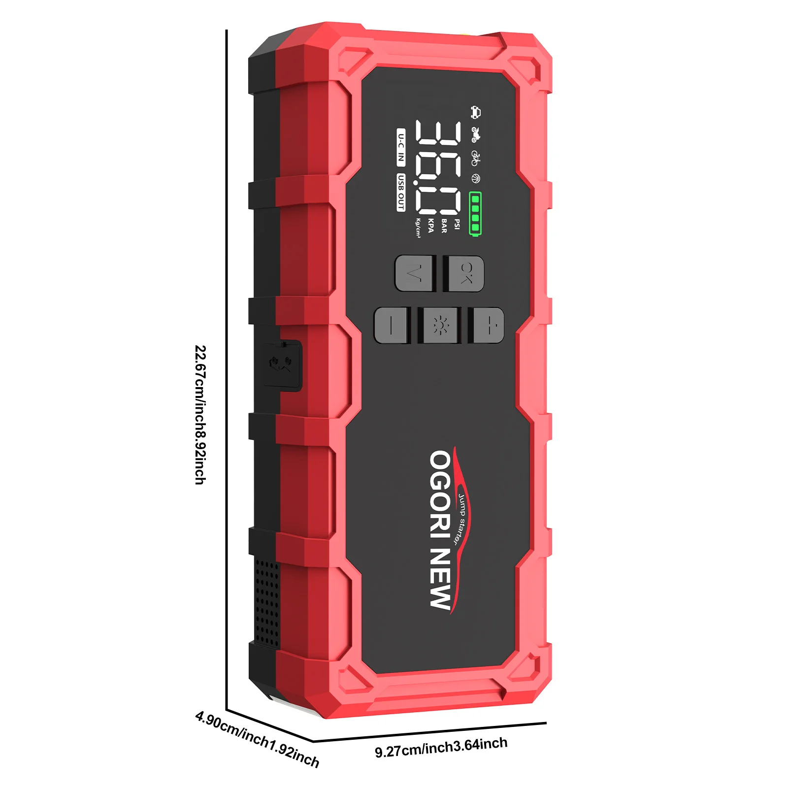 Jump Starter with Air Compressor 150PSI, 8000/9000A Portable Car Battery Booster (All Gas/16L Diesel)