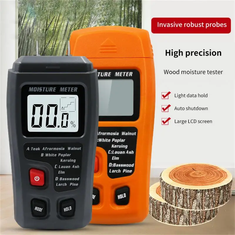 Digital Wood Moisture Meter Professional 0~99.9% Timber Hygrometer Portable Tool LCD Display Timber Damp Detector Measurements