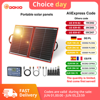 Dokio 18V 100/160/200/300 W Portable Foldable Solar Panel with 12V Controller to Charge Battery suitable for Camp