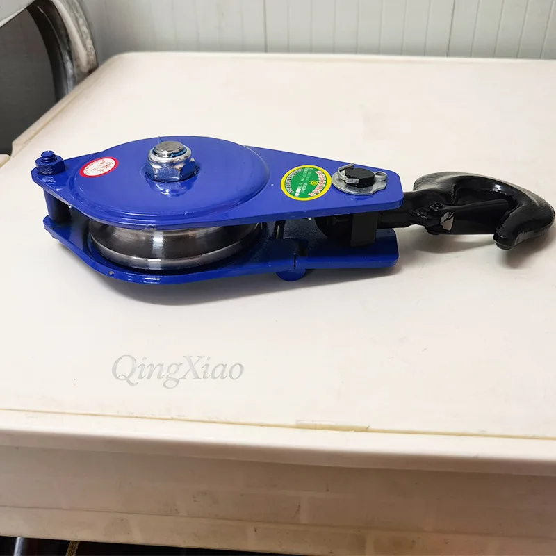 Standard Heavy Lifting Block Wire Rope Shackle Pulley Seamless Anti Drop Steel Wheel Hoist Hook Wheel