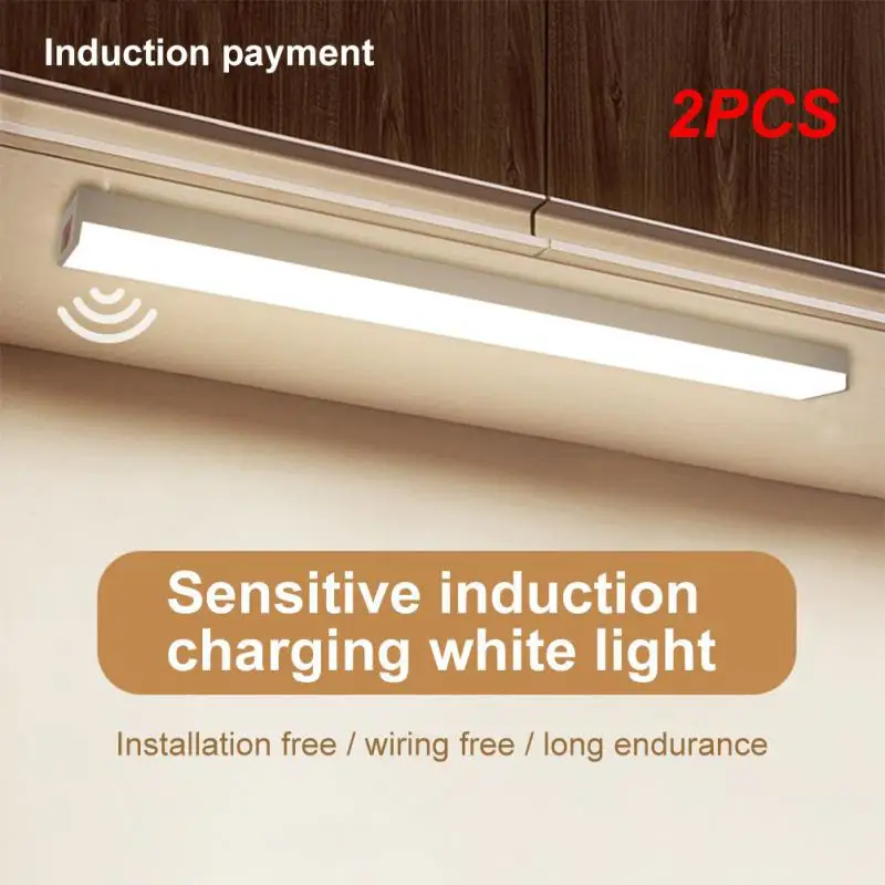 

2PCS 10-40cm Bar Light Motion Sensor LED Under Cabinet Lights USB Rechargeable Dimmable Lighting for Wardrobe closet corridor