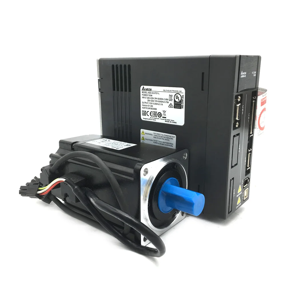 New Delta A2 750W 0.75KW 220V 2.39Nm 3000rpm NEMA32 80MM ASD-A2-0721-L ECMA-C10807RS AC servo motor drive kits with 3m Cable