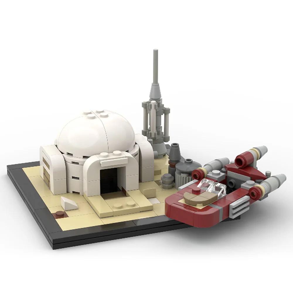 MOC Desert Power Plant  Desert Village Eisley-Cantina Slums Home Architecture Space Wars Building Building Block for Child Gfit