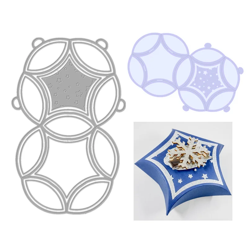 

New 2021 Christmas Five Stars Bag Gift Box Pocket Metal Cutting Dies Set Scrapbooking Embossing Frame Card Craft Easter stamp