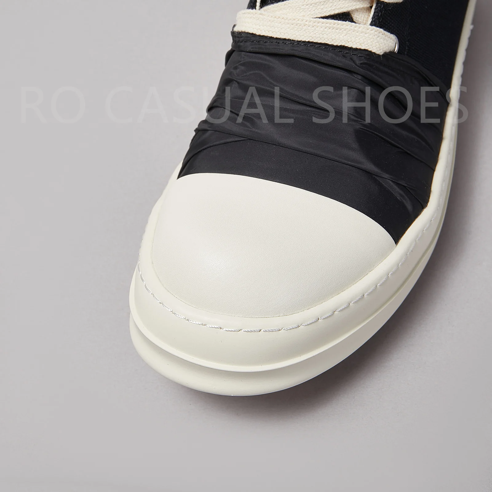 Ricks Luxury Black Pleated Canvas High Top Quality Owens Men Shoe Lace Up Women Sneake Casual Owens Design boots & Shoes