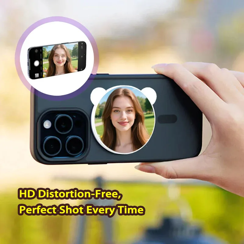  Cute Panda Magnetic Selfie Mirror, Universal MagSafe Compatible, Portable Rear Camera Tool  view 2