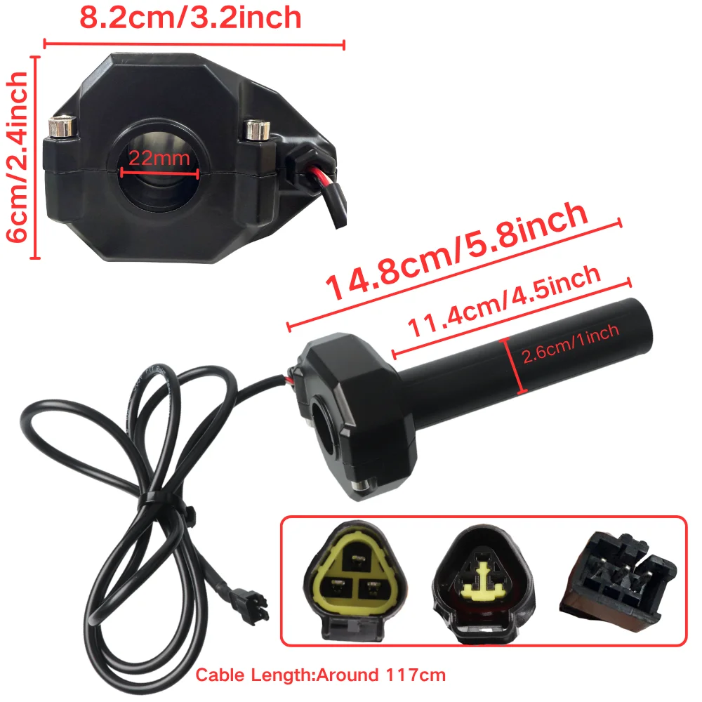 E-bike Twist Throttle Grip Set For Surron Sur Ron Light Bee X S Ridstar Q20 Dirt Bike Electric Motorcycle 3 Pin Female Male Plug