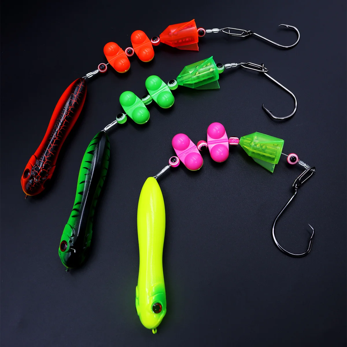 ZYZ Catfish Rigs 1PC with 6/0# 7/0# 8/0# Circle Hooks Fake Bait Float and Ringing Bead Ideal for Catfish Fishing Sets