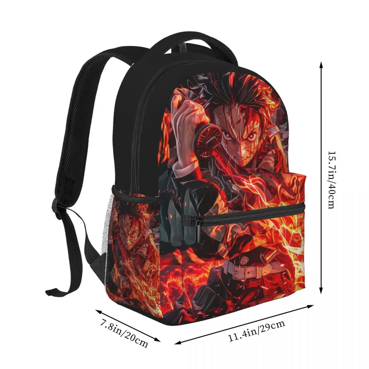 Demon slayer nova moda de alta capacidade mochila à prova dwaterproof água na moda meninas meninos portátil escola saco livro 16 polegada