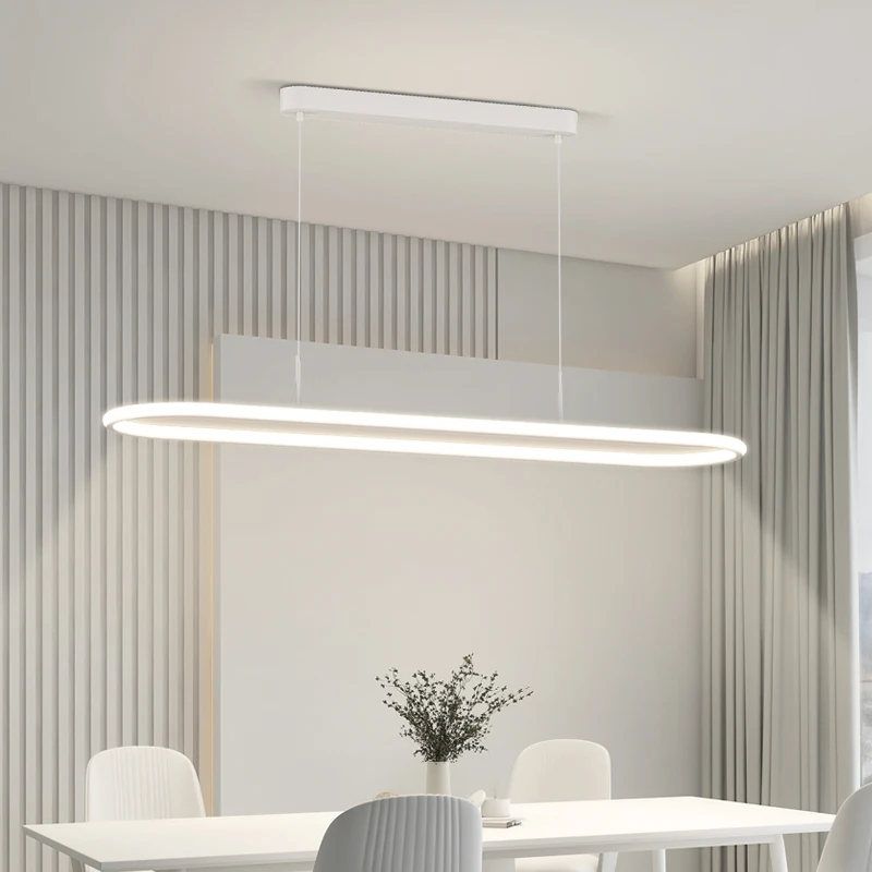 Modern Restaurant Hanglampen Eenvoudige Led Creatieve Lampen Lange Ring Lamp Minimalistische Nordic Bar Eetkamer Tafel Verlichting