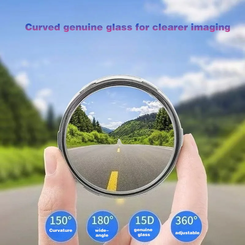 2pcs Car Auxiliary Rearview Mirror Suction Cup Mount 360 Degree Rotation Blind Spot Mirror Car Reversing Mirrors