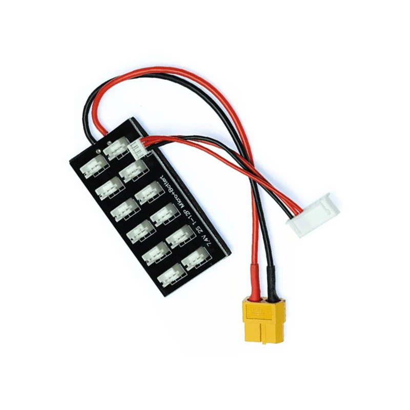 2S Parallel Charge Board 7.4V JST-PH2.0 with XT60 Female Plug Charging Balance Board for 12x2S Lipo UMX, 130X Battery Imax B6