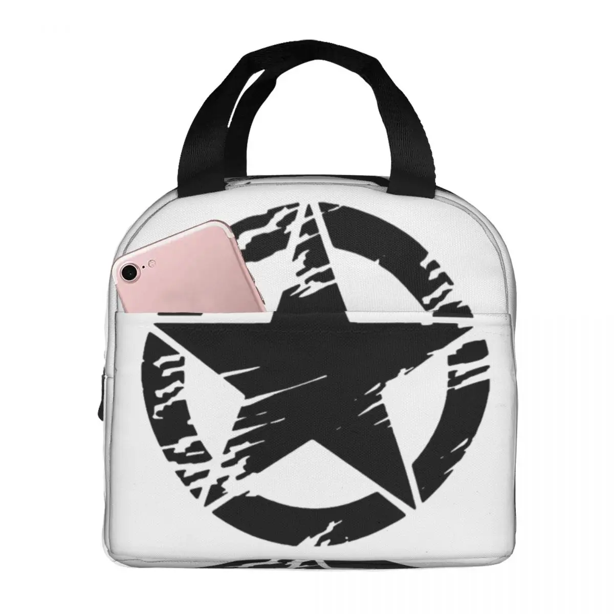 Military Tactical Army Star Insulated Lunch Bags for School Office Waterproof Thermal Cooler Lunch Box