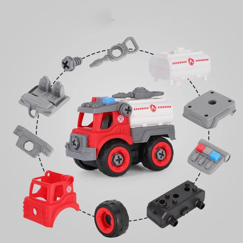 DIY Children's Assembly Engineering Vehicle Detachable Excavator Screw Parent-child Interactive Screwing Blocks Toy for Boy gift