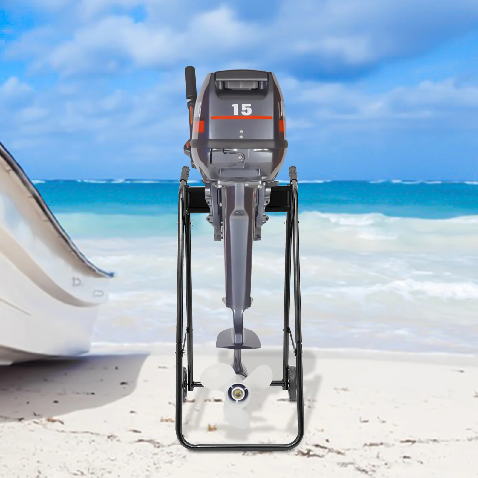 Outboard Motor Stand Carrier, Heavy Duty Outboard Motor Boat Engine Stand, 70KG/154LB Weight Capacity, for Transporting