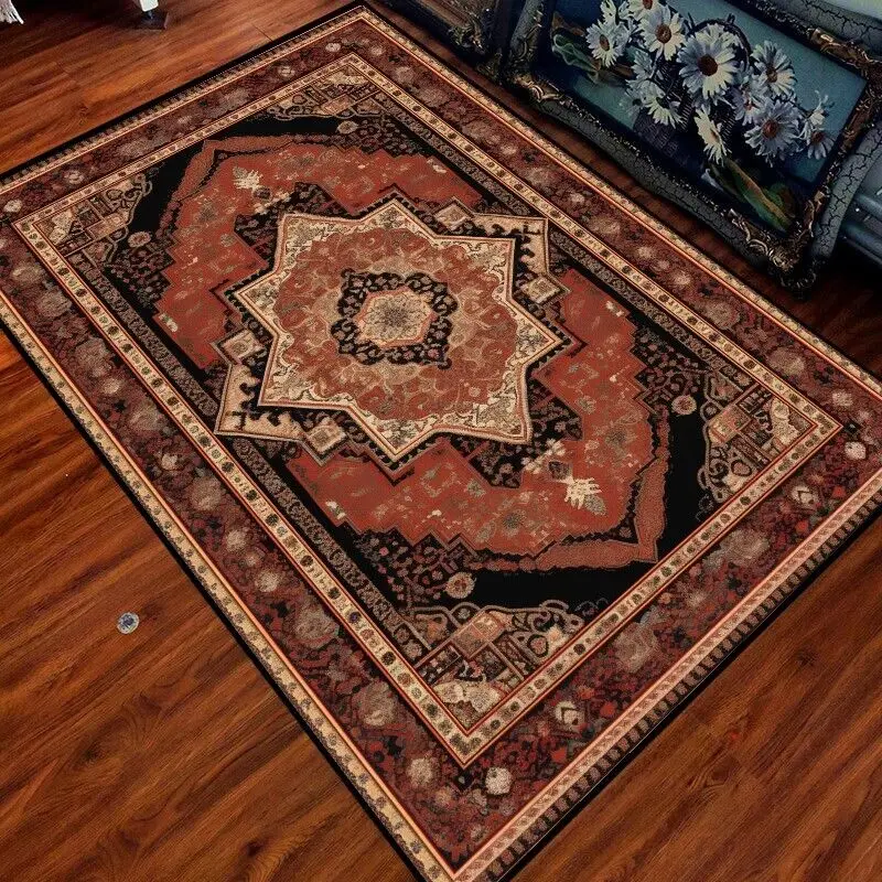 Retro Bohemian Carpet in The Living Room Distressed Persian Decoration Bedroom Rug Decor Coffee Tables Study Entrance Door Mat