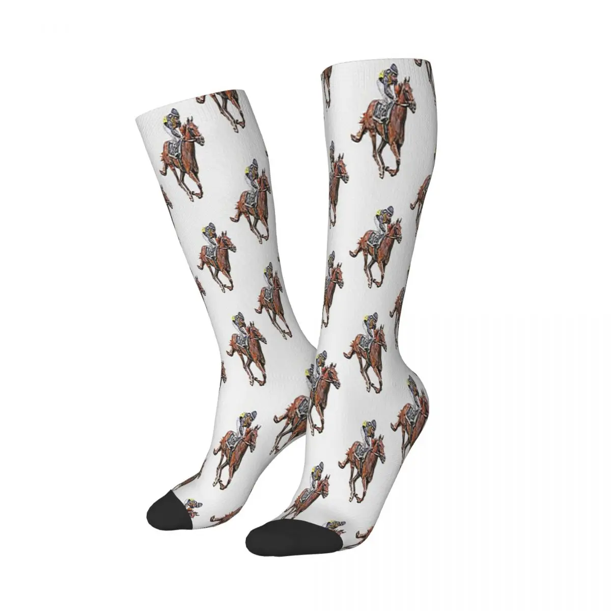 Horse Racing Socks Harajuku High Quality Stockings All Season Long Socks Accessories for Man's Woman's Gifts