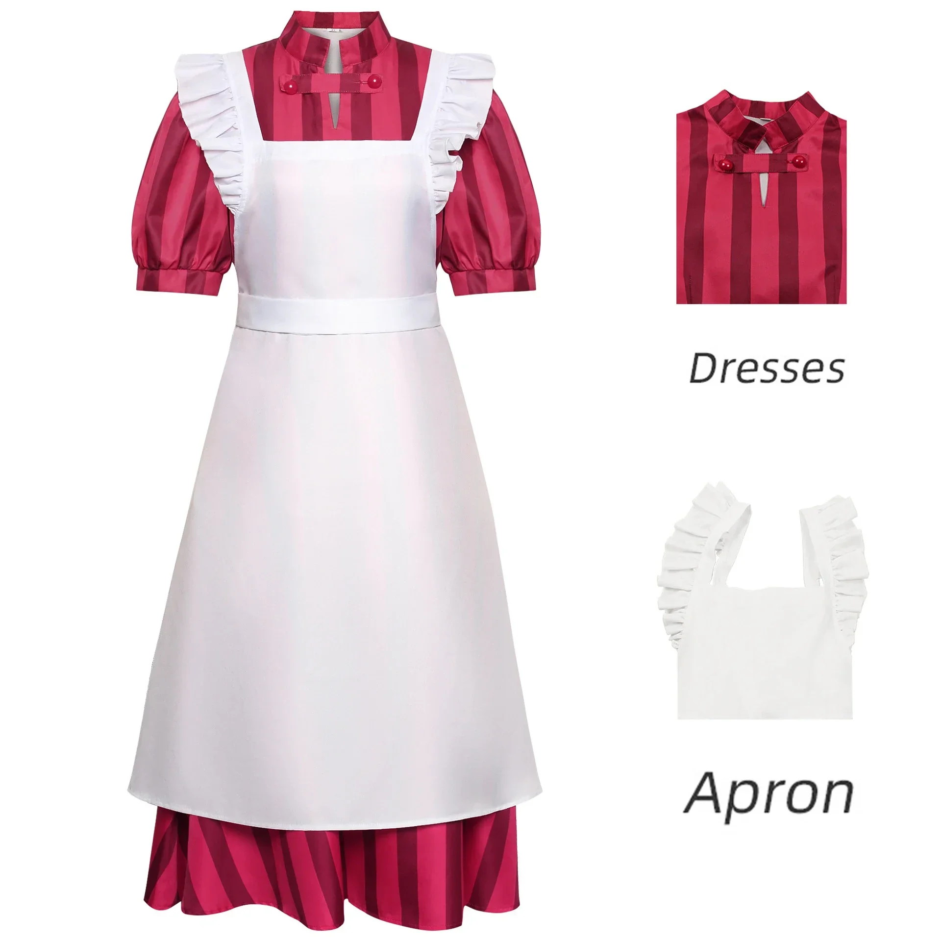 New 2025 Anime Movie Kiriko Cosplay Costume Adult Women Dress Apron Suit Maid Uniform Halloween Party Outfit Carnival