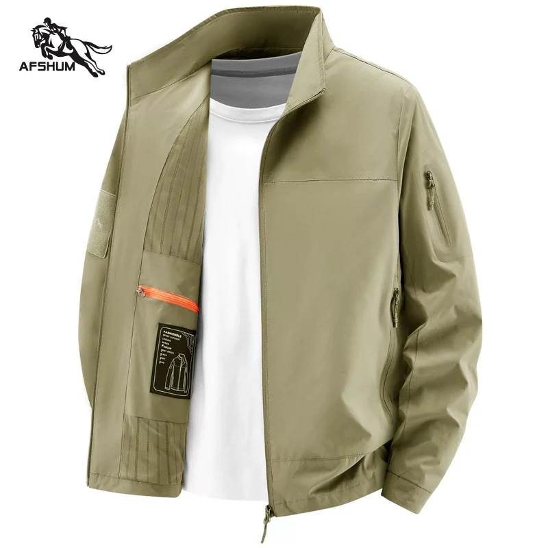 Jacket Men's Spring Autumn New Men Jacket Solid Color Youth Jackets Casual Coat Men's Business Coats Size M-4XL 5XL