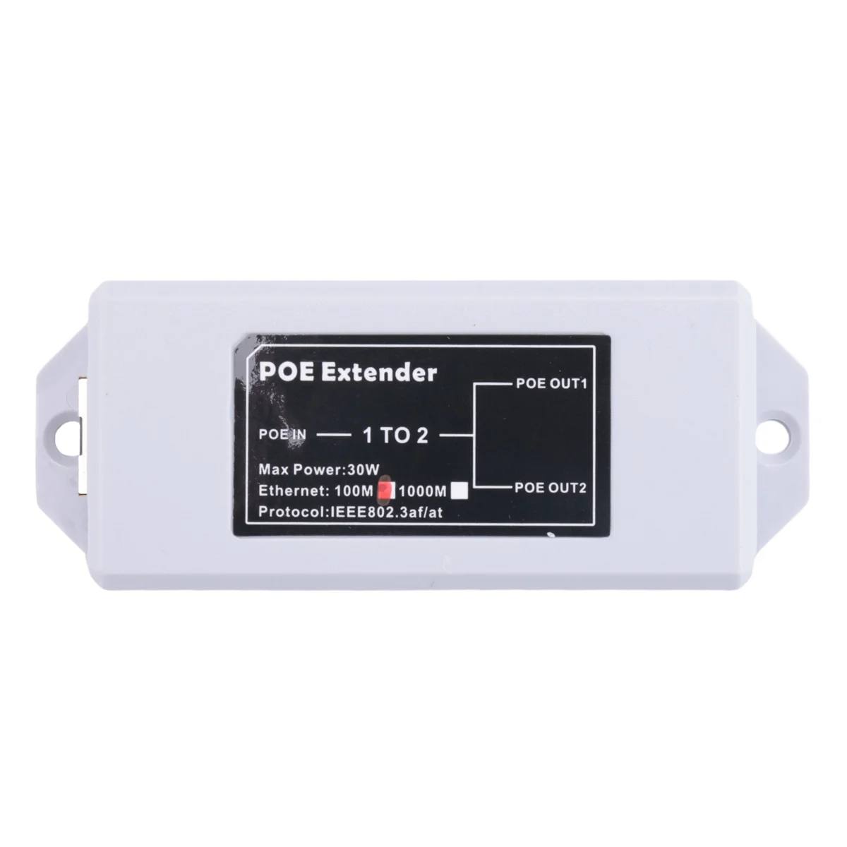 1 To 2 Port POE Extender 100Mbps IEEE 802.3Af/At Standard 48V for NVR IP Camera POE Extend 100 Meter for POE Range