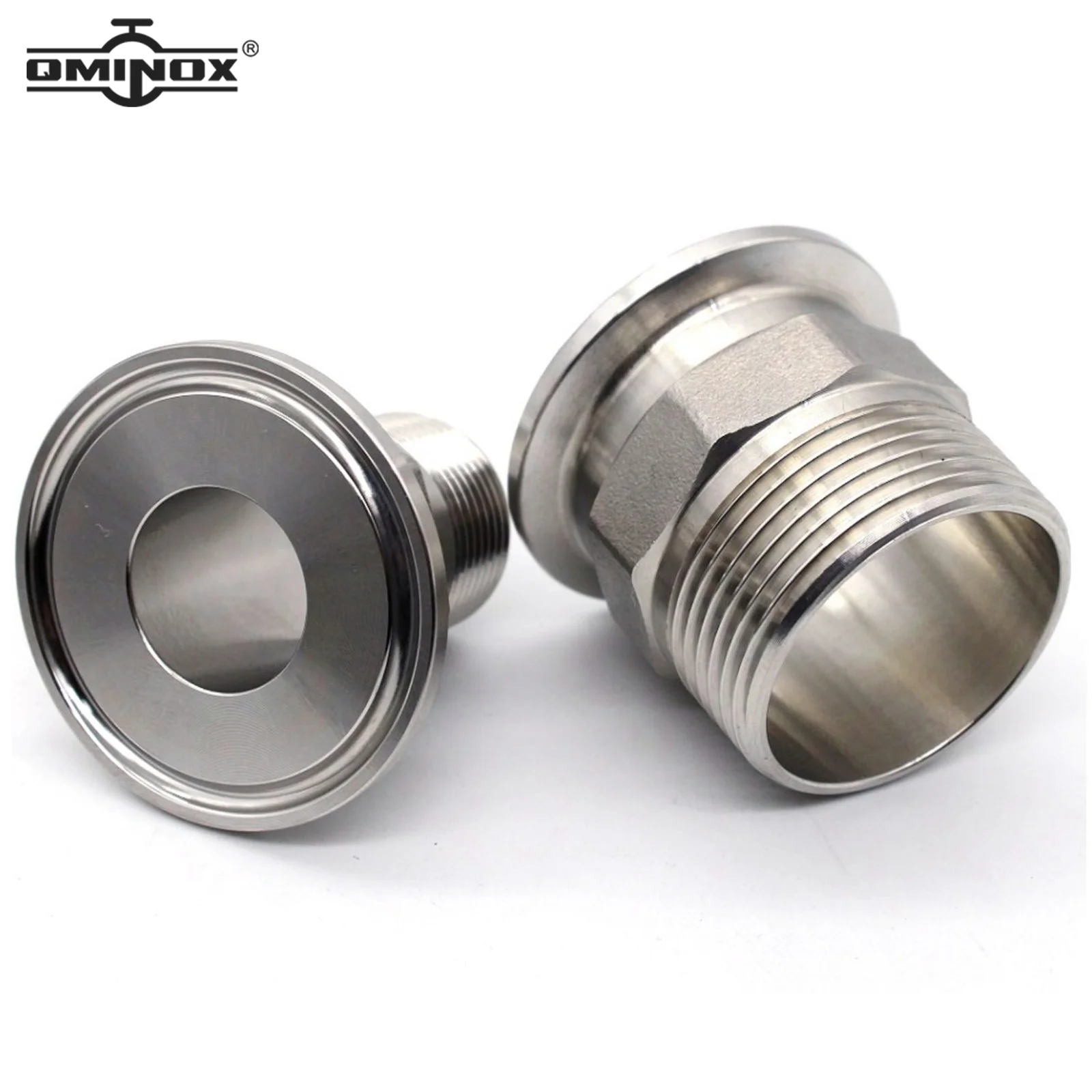 SS304 Tri Clamp Hex Male Adaptor BSPT Thread Fittings Clamp BSPT Fittings  DN15/20/25/32/40/50 Male Threaded Pipe Fitting  SS304