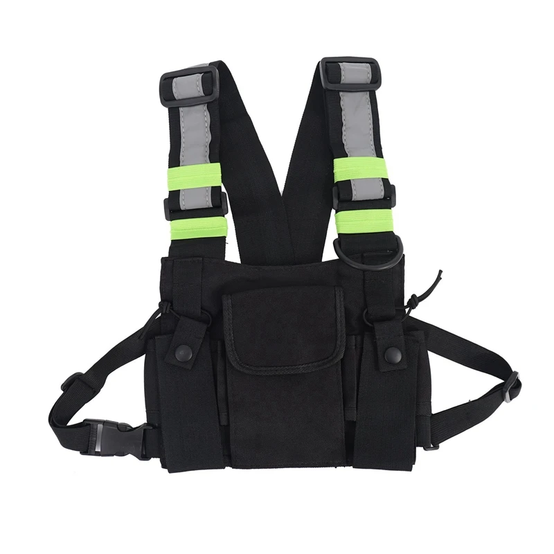 4X Radios Pocket Radio Chest Harness Chest Front Pack Pouch Holster Vest Rig Carry Case For 2 Way Radio Walkie Talkie