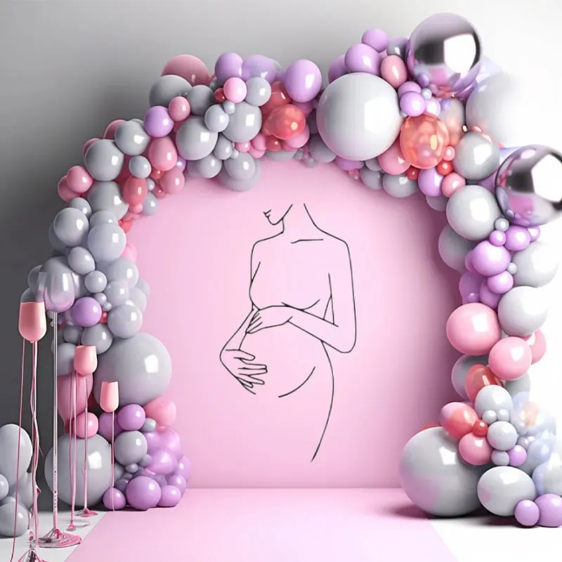 Pregnant Woman Silhouette Wall Decal Gender Reveal Party Decorations Baby Shower Pregnant Mom Vinyl Sticker Removable Mural Z644