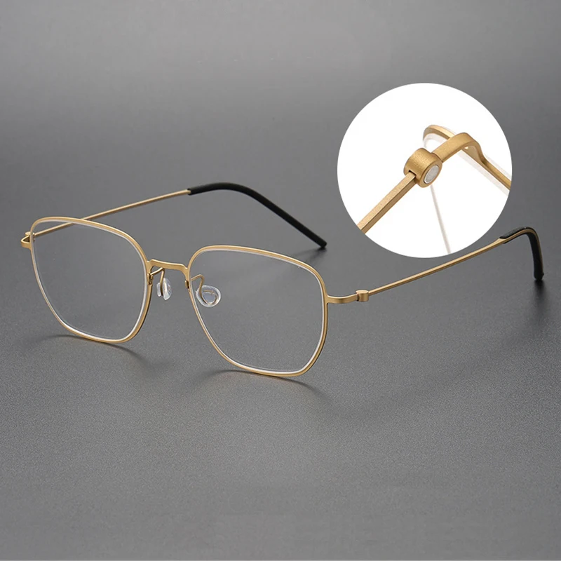 

Pure Titanium Screwless Retro Square Glasses Frame Men Vintage Ultralight Optical Eyeglasses Women Myopia Prescription Eyewear