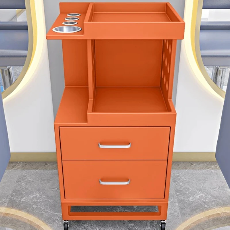 مانيكير الفاخرة الحديثة صالون عربة نمط تخزين الجمال عربة الحلاق وظيفية Carrello Parrucchiere صالون الأثاث #4
