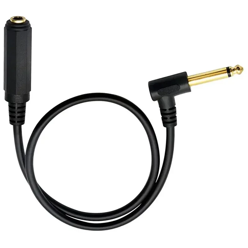 Microphone Audio 6.3/6.35/6.5mm Male To Female Mono Elbow Audio Cable Connection Line 0.5m