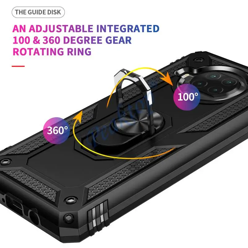 샤오미 미 10 T 라이트용 아머 케이스, 5G 마그네틱 링 홀더 스탠드 커버, 미 노트 10 10 T 프로, 샤오미 10 T 프로, Mi10 휴대폰 케이스