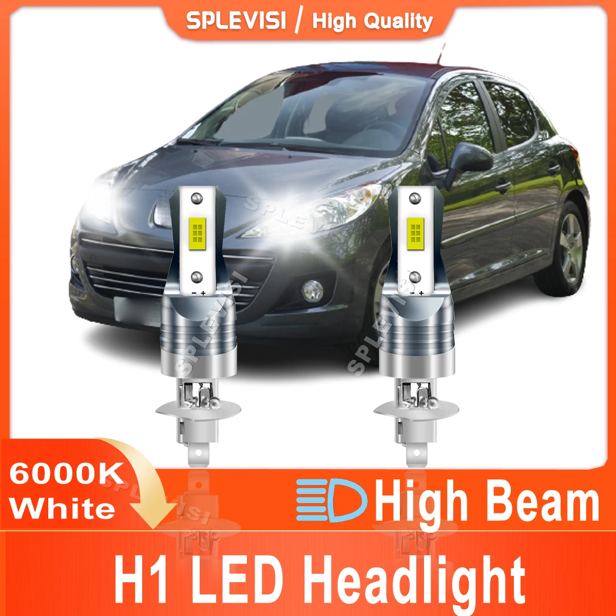 

2x Upgrade Car Led Headlight H1 High Beam For Peugeot 207 2006 2007 2008 2009 2010 2011 2012 2013 2014 2015 2016 Bright White