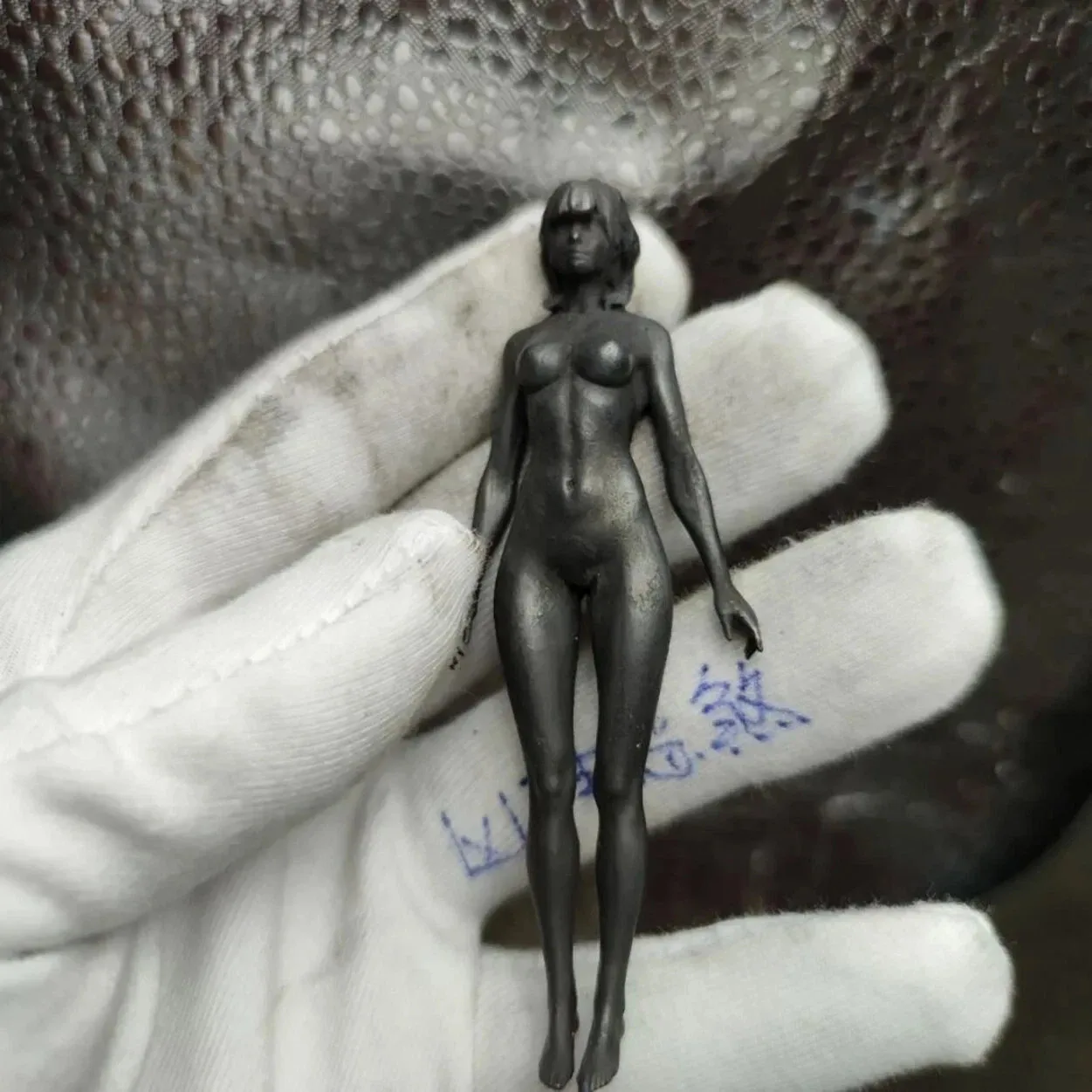 3.5 "الأسود النحاس الصينية الإناث عارية الجسم نموذج تمثال الفن الرجال هدية حلية #4