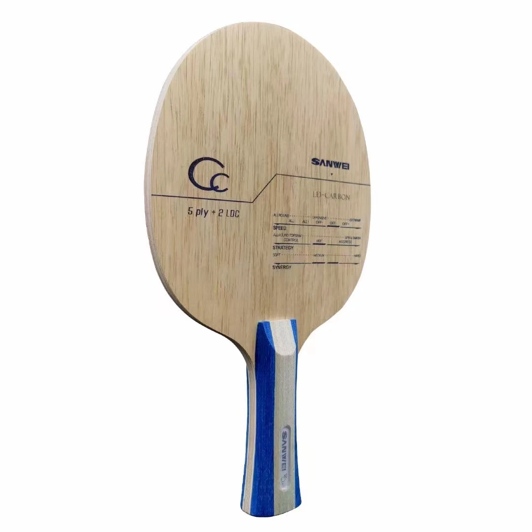 Sanwei Cc Tafeltennisblad 5 Hout 2 Carbon Off ++ Training Zonder Box Ping Pong Racket Bat Paddle Tenis De Mesa