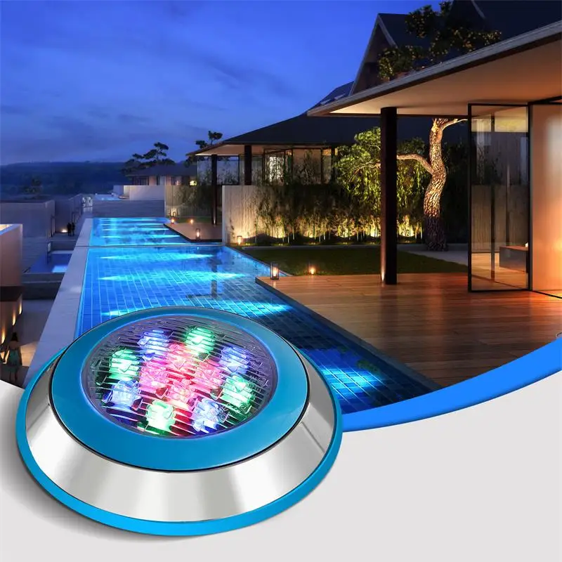 

12W Stainless Steel IP68 RGB LED Pool Light DC 24V Wired Submersible Wall Mounted for Outdoor Swimming Pools