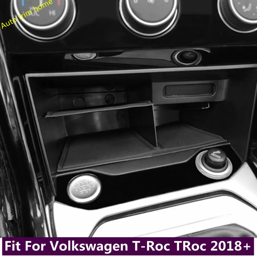 

Center Central Multifunction Container Storage Box Phone Case Holder Cover Fit For Volkswagen T-Roc TRoc 2018 - 2021 Accessories
